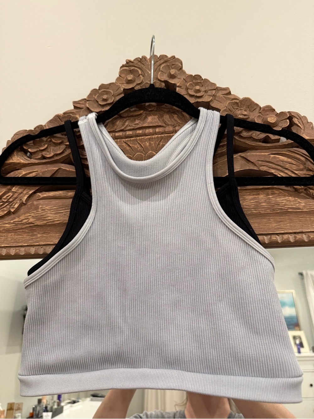 Free People FP Movement Free Throw Double Layer Tank Top M/L black/gray